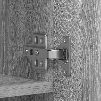 Skoskåp med hylla Grå 80 x 35.5 x 180 cm Konstruerat trä