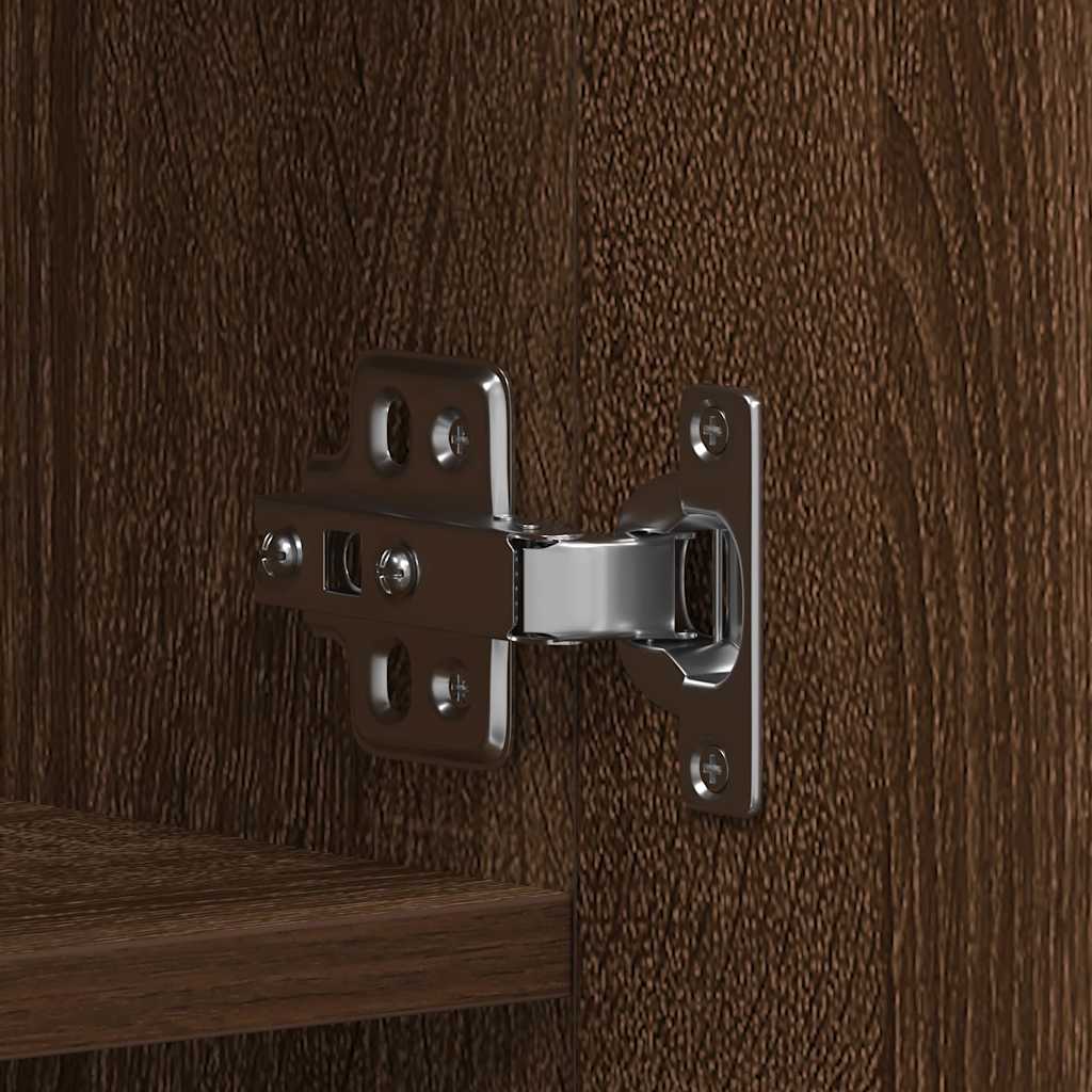 Skoskåp med hylla Brun 80 x 35.5 x 180 cm Konstruerat trä