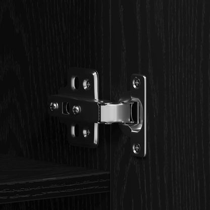 Skoskåp med hylla Svart 80 x 35.5 x 180 cm Konstruerat trä