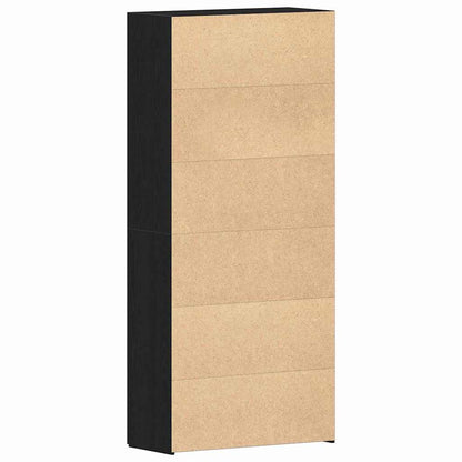 Skoskåp med hylla Svart 80 x 35.5 x 180 cm Konstruerat trä