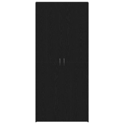 Skoskåp med hylla Svart 80 x 35.5 x 180 cm Konstruerat trä