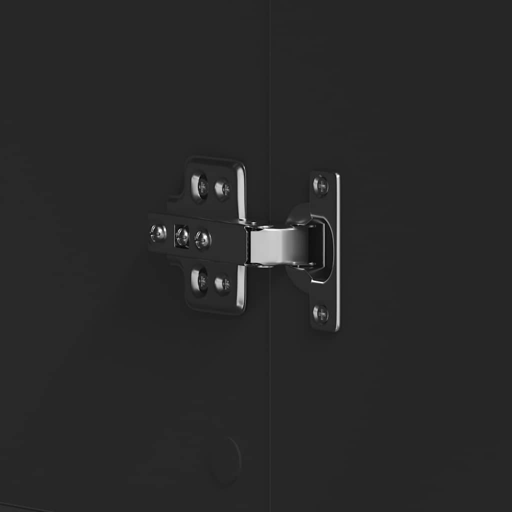 Skoskåp med dörr Svart 80 x 39 x 180 cm Konstruerat trä