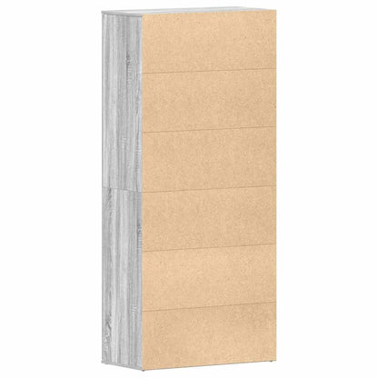 Skoskåp med dörr Grå 80 x 39 x 180 cm Konstruerat trä