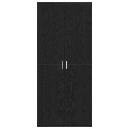 Skoskåp med dörr Svart 80 x 39 x 180 cm Konstruerat trä