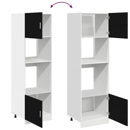 Mikrovågsugnsskåp Svart ek 60 x 57 x 207 cm Konstruerat trä