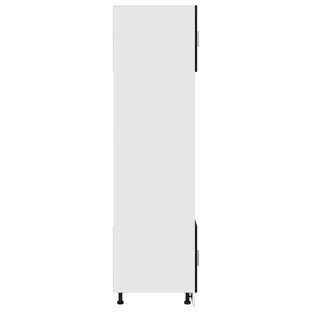 Mikrovågsugnsskåp Svart ek 60 x 57 x 207 cm Konstruerat trä