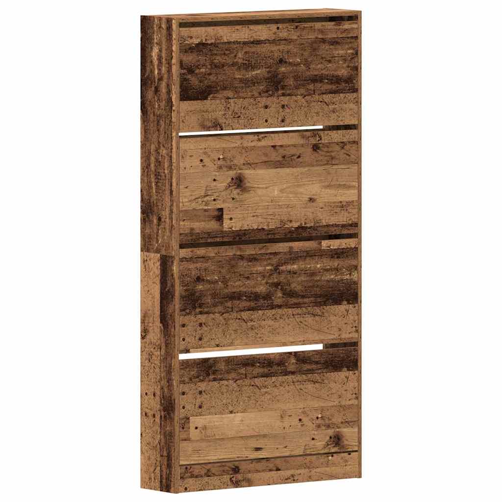 Skåp för skor Gammalt trä 80 x 21 x 163.5 cm Konstruerat trä