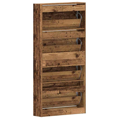 Skåp för skor Gammalt trä 80 x 21 x 163.5 cm Konstruerat trä