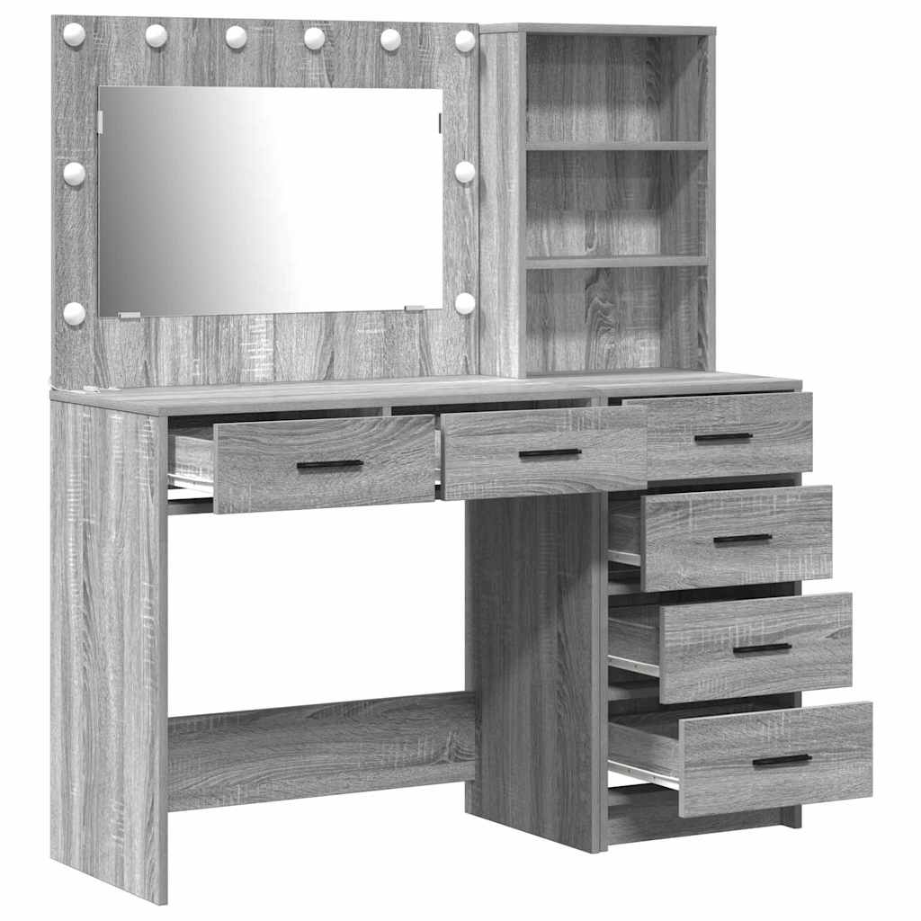 Sminkbord Smyckebord med låda Ljusgrå 78.5 x 41 x 135 cm