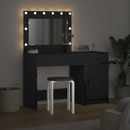 Smyckebord med låda 2 pcs Svart 40 x 41 x 75 cm Konstruerat trä