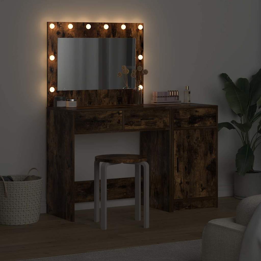 Smyckebord med låda 2 pcs Brun 40 x 41 x 75 cm Konstruerat trä