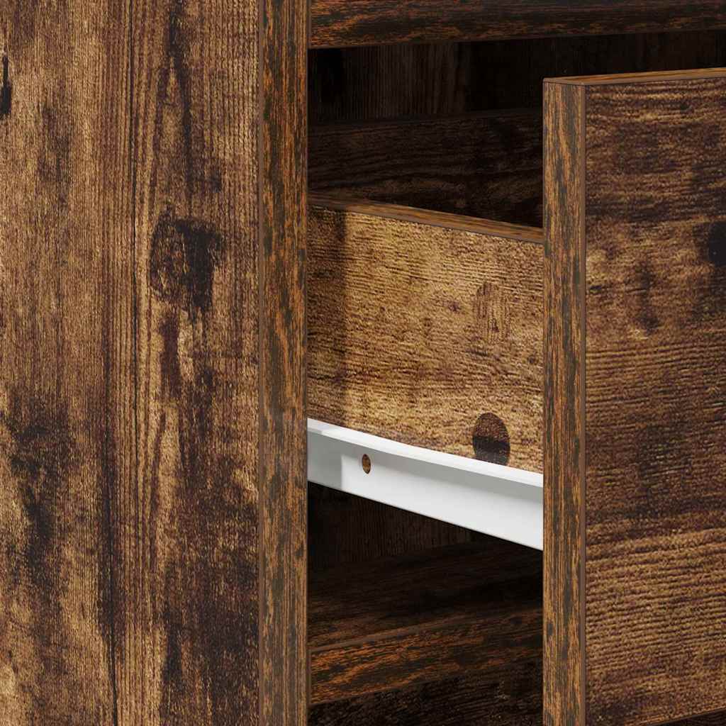 Smyckebord med låda Brun 50 x 41 x 135 cm Konstruerat trä