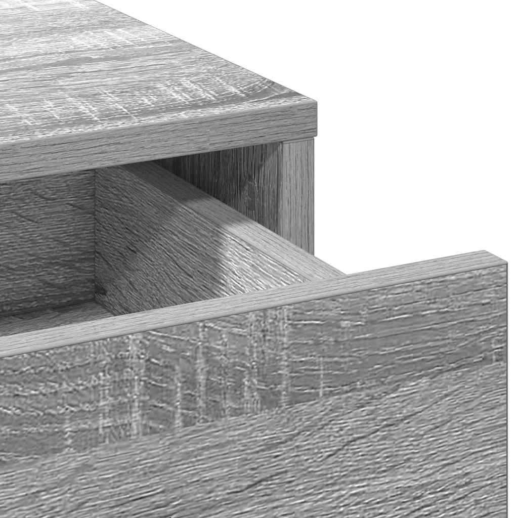 Smyckebord med låda Grå 50 x 41 x 135 cm Konstruerat trä