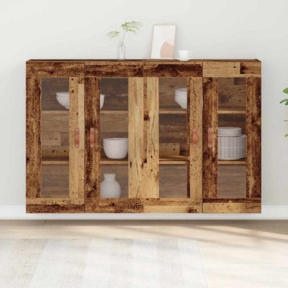 Väggskåp 2 pcs Gammalt trä 69.5 x 34 x 90 cm Konstruerat trä