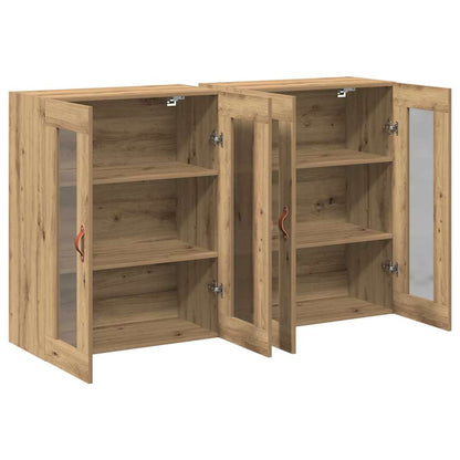 Väggskåp 2 pcs artisan ek 69.5 x 34 x 90 cm Konstruerat trä