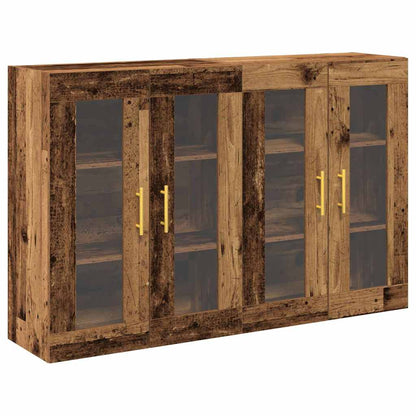 Väggskåp 2 pcs Gammalt trä 69.5 x 34 x 90 cm Konstruerat trä