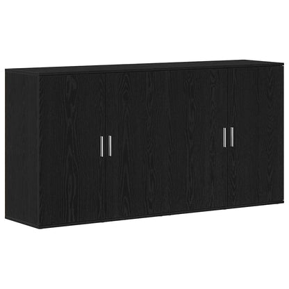 Skåp 2 pcs Svart ek 79 x 38 x 80 cm Konstruerat trä
