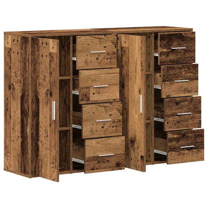 Skåp med låda 2 pcs Gammalt trä 60 x 31 x 84 cm Konstruerat trä