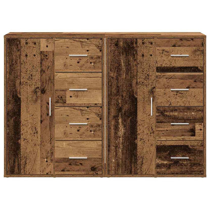 Skåp med låda 2 pcs Gammalt trä 60 x 31 x 84 cm Konstruerat trä