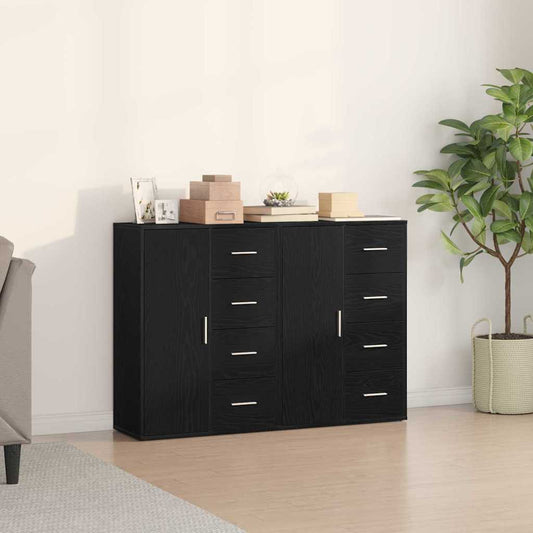 Skåp med låda 2 pcs Svart ek 60 x 31 x 84 cm Konstruerat trä