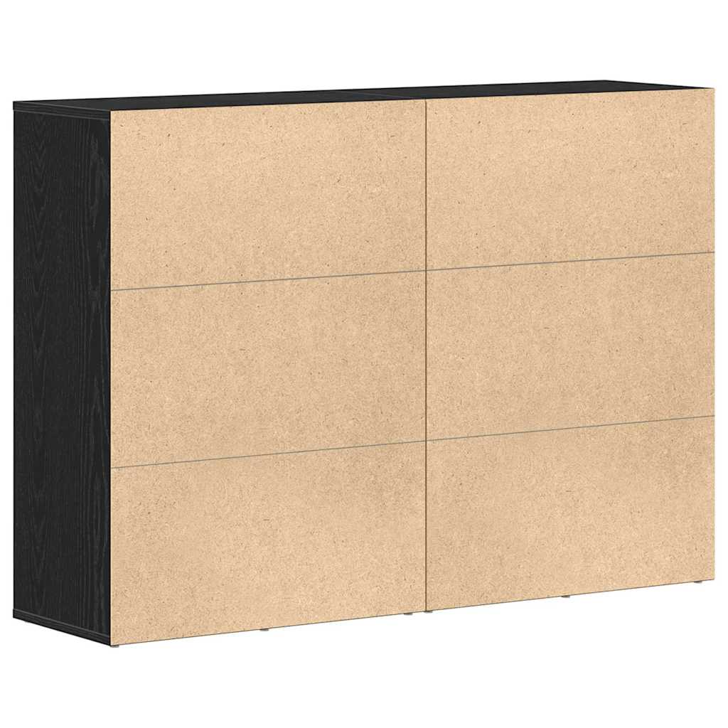Skåp med låda 2 pcs Svart ek 60 x 31 x 84 cm Konstruerat trä