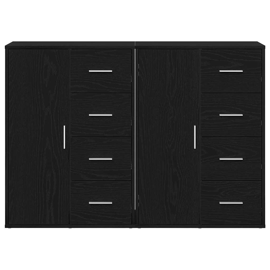 Skåp med låda 2 pcs Svart ek 60 x 31 x 84 cm Konstruerat trä