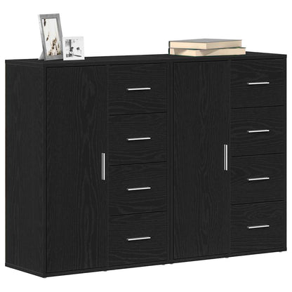Skåp med låda 2 pcs Svart ek 60 x 31 x 84 cm Konstruerat trä