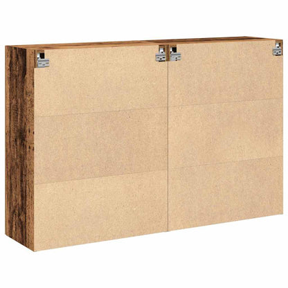 Väggskåp 2 pcs Gammalt trä 69.5 x 34 x 90 cm Konstruerat trä