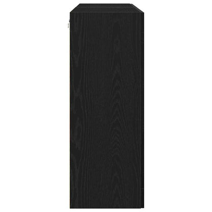 Väggskåp 2 pcs Svart ek 69.5 x 34 x 90 cm Konstruerat trä