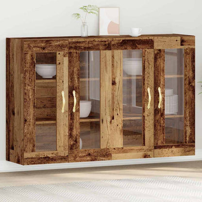 Väggskåp 2 pcs Gammalt trä 69.5 x 34 x 90 cm Konstruerat trä
