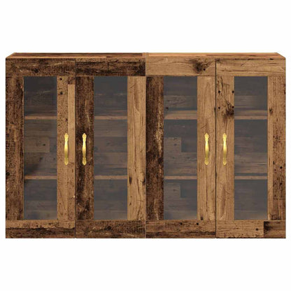 Väggskåp 2 pcs Gammalt trä 69.5 x 34 x 90 cm Konstruerat trä
