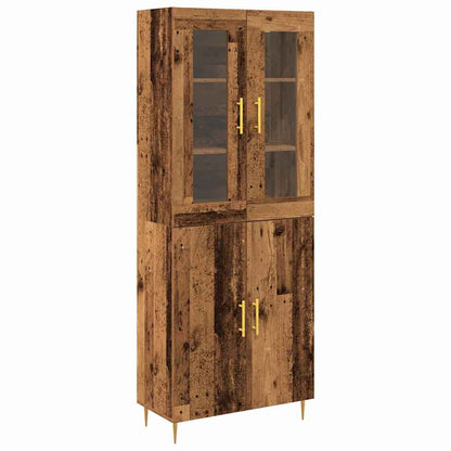 Skåp 2 pcs Gammalt trä 69.5 x 34 x 180 cm Konstruerat trä