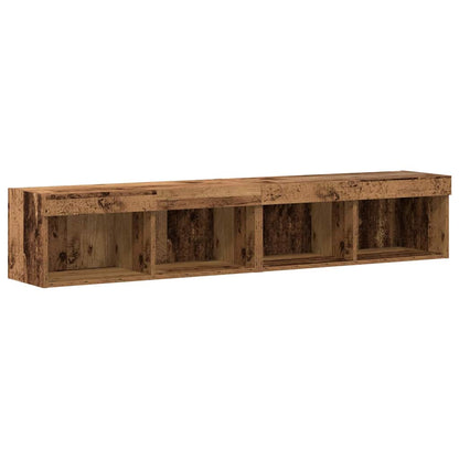 TV väggskåp set 6 pcs Gammalt trä 30.5 x 30 x 102 cm