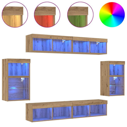 Underhållningscentrum 8 pcs artisan ek 40 x 28.5 x 40 cm