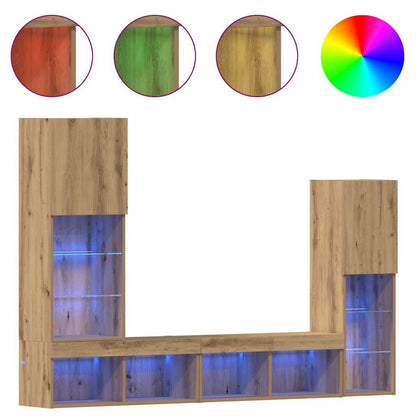 TV-skåp 4 pcs artisan ek 40.5 x 30 x 102 cm Konstruerat trä