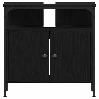 Badrumsinredning 3 pcs Svart 80 x 30 x 60 cm Konstruerat trä