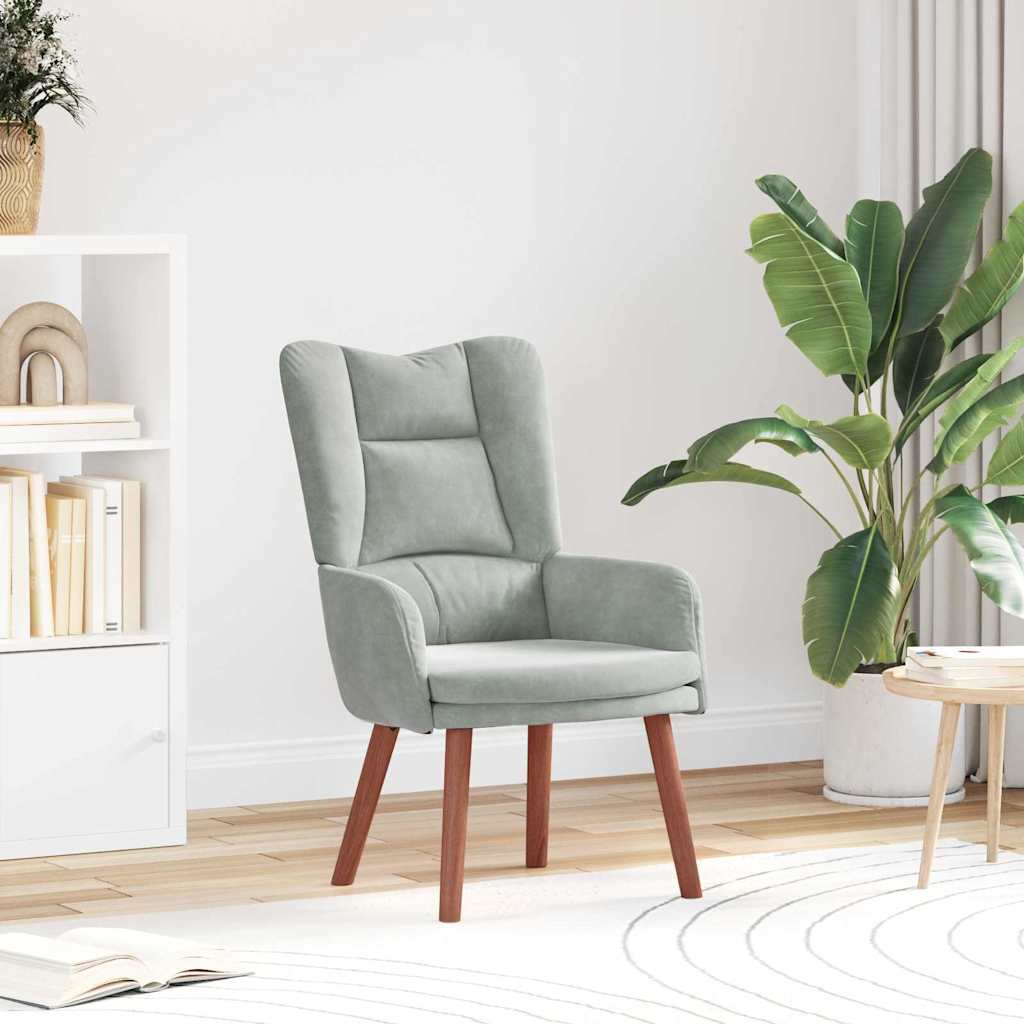 Fåtölj Ljusgrå 63 x 67 x 94 cm Sammet