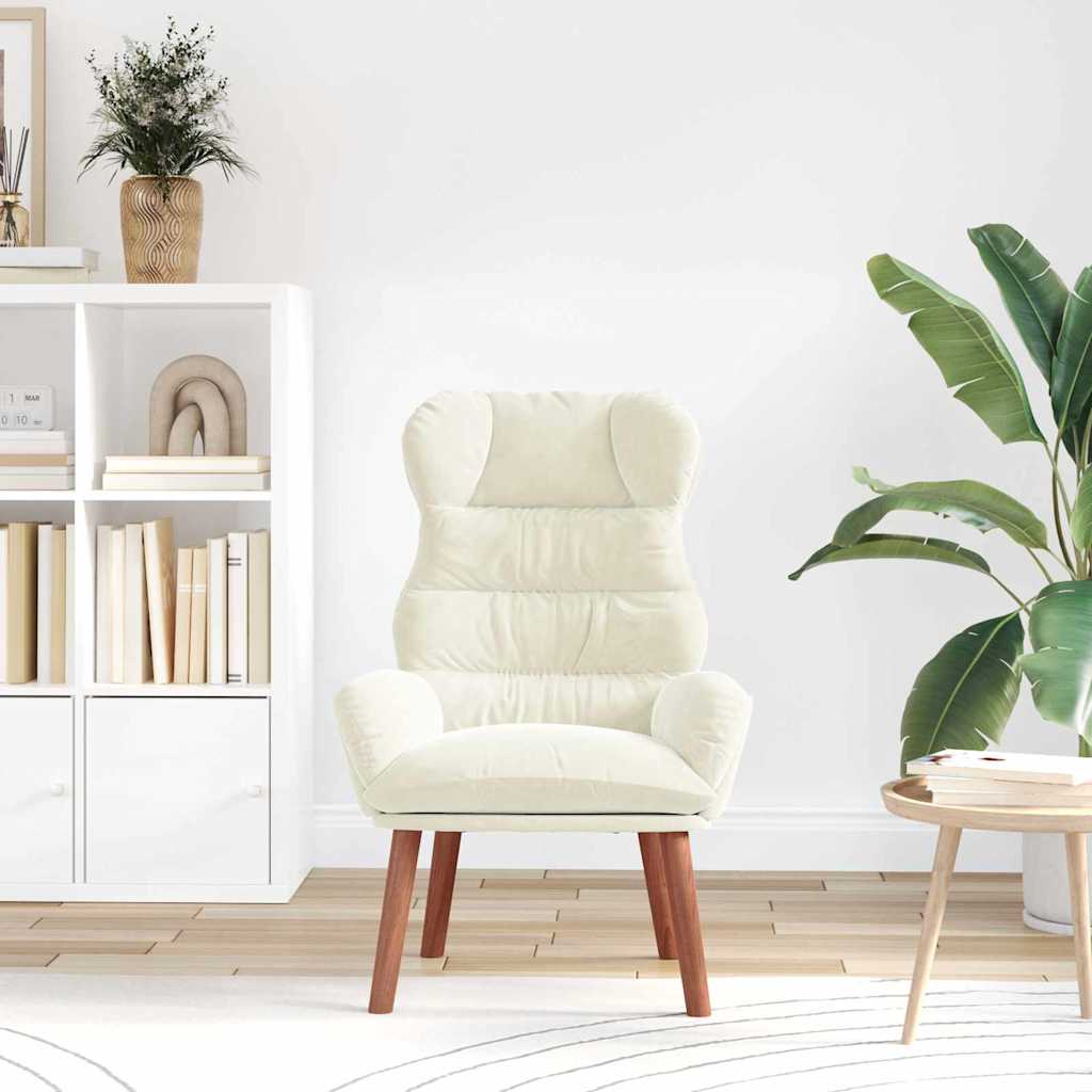 Avkopplande stol Kräm 69 x 74 x 93 cm Sammet