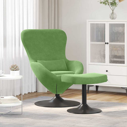 Fåtölj Grön Ljusgrön Äggstol med Fotpall 63 x 73 x 90 cm Sammet
