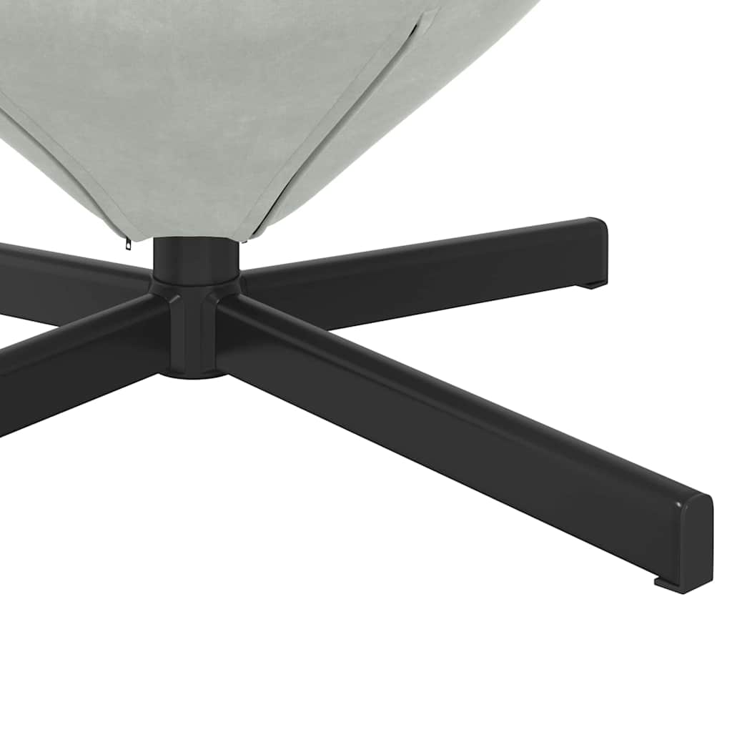 Fåtölj Grå Äggfåtölj Ljusgrå 63 x 73 x 90 cm Sammet