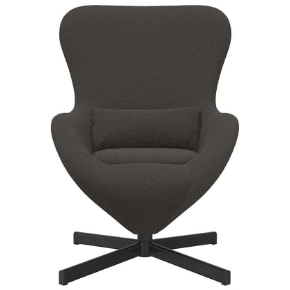Fåtölj Grå Äggfåtölj Mörkgrå 63 x 73 x 90 cm Krälsig Ull-liknande Tyg