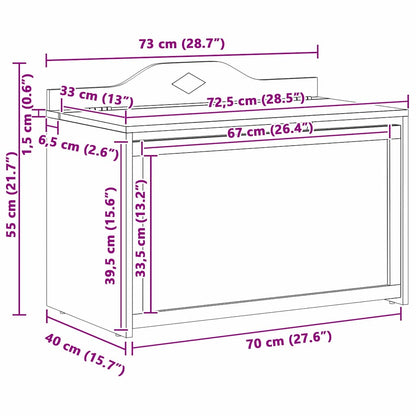 Förvaringsbänk Leklåda med lagring Vit 73 x 33 x 55 cm