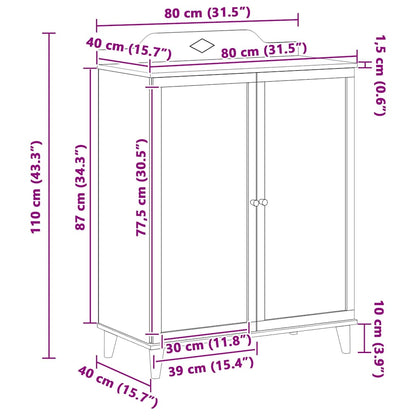 Skåp Vit Kritskåp med hylla med lagring med dörr