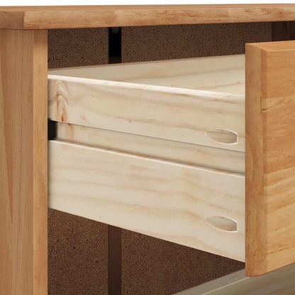 Skoskåp med låda ASKIM Brun 85 x 35 x 108 cm Massivt tallträ