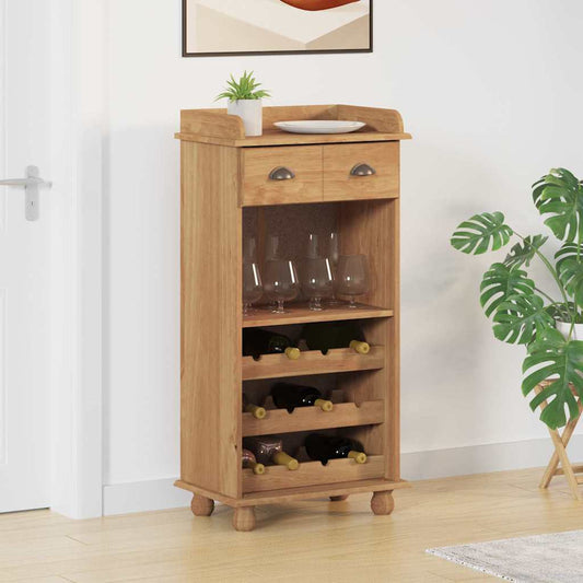 Vinskåp ASKIM Brun 57 x 37 x 114 cm Massiv furu