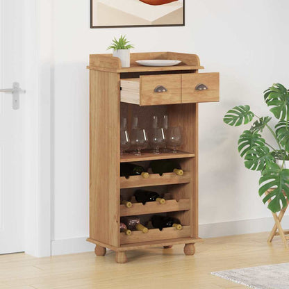 Vinskåp ASKIM Brun 57 x 37 x 114 cm Massiv furu