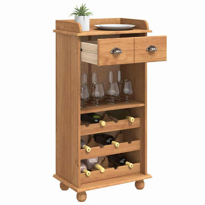 Vinskåp ASKIM Brun 57 x 37 x 114 cm Massiv furu