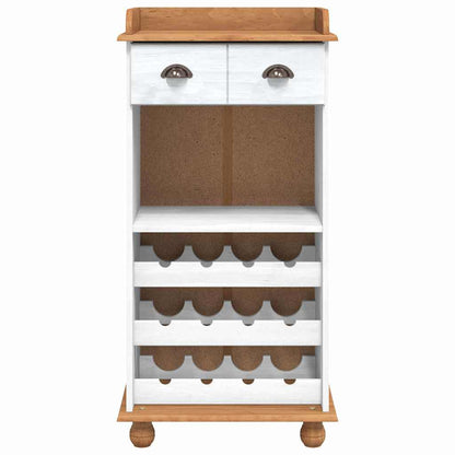 Vinskåp ASKIM Vit 57 x 37 x 114 cm Massiv furu