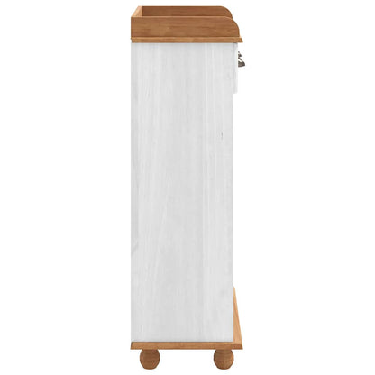 Vinskåp ASKIM Vit 57 x 37 x 114 cm Massiv furu