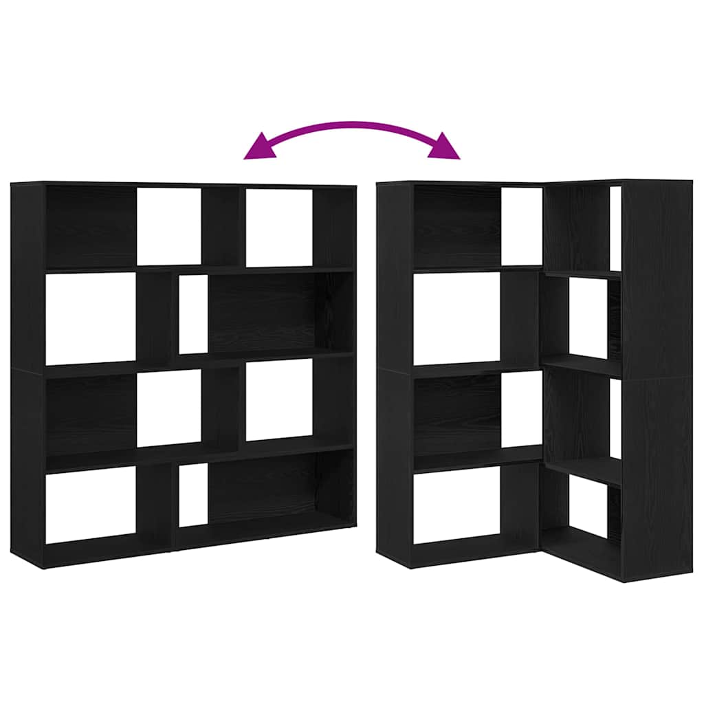 Bokskåp Svart ek 140 x 30 x 140 cm Konstruerat trä